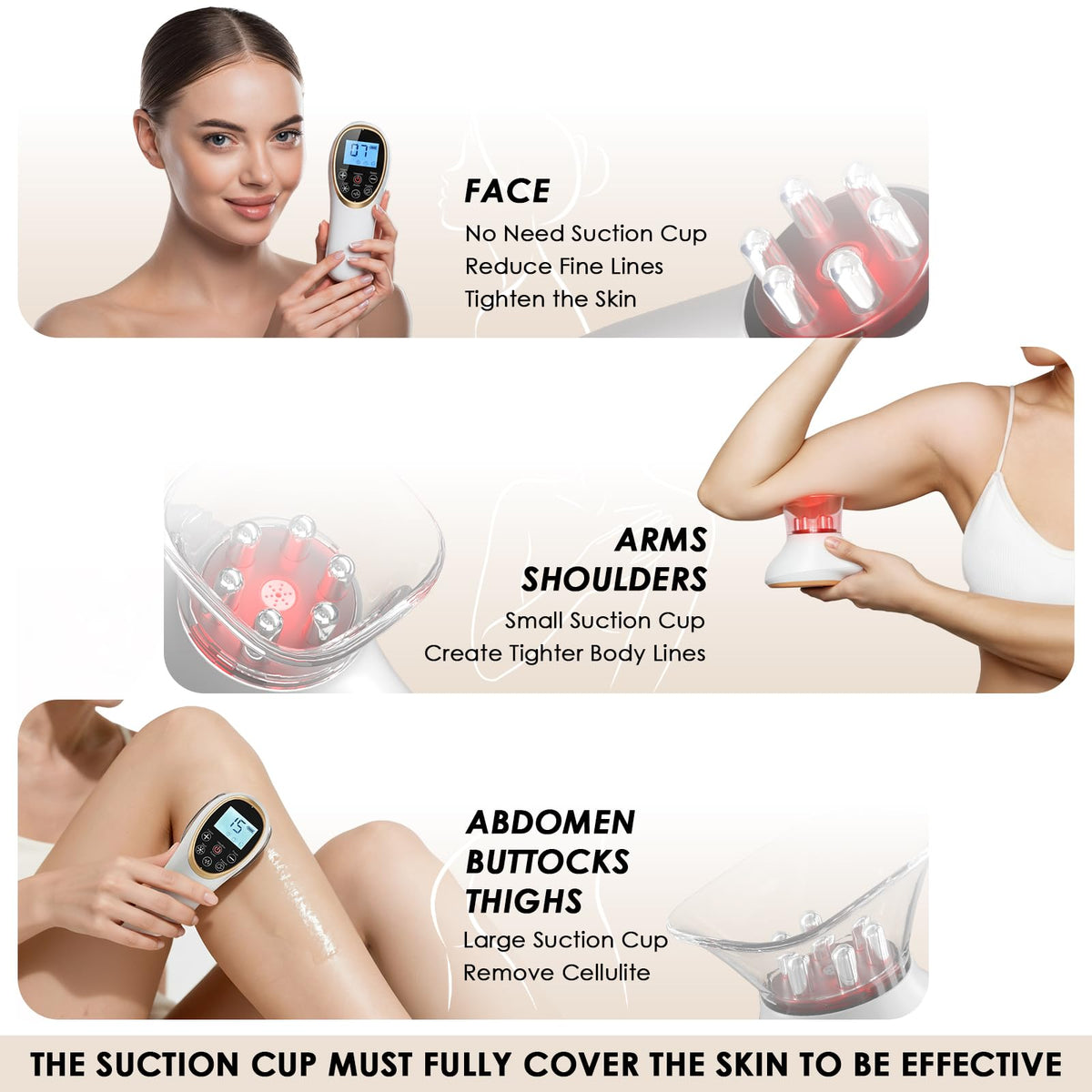 Rechargeable Face & Body Roller Massager – White