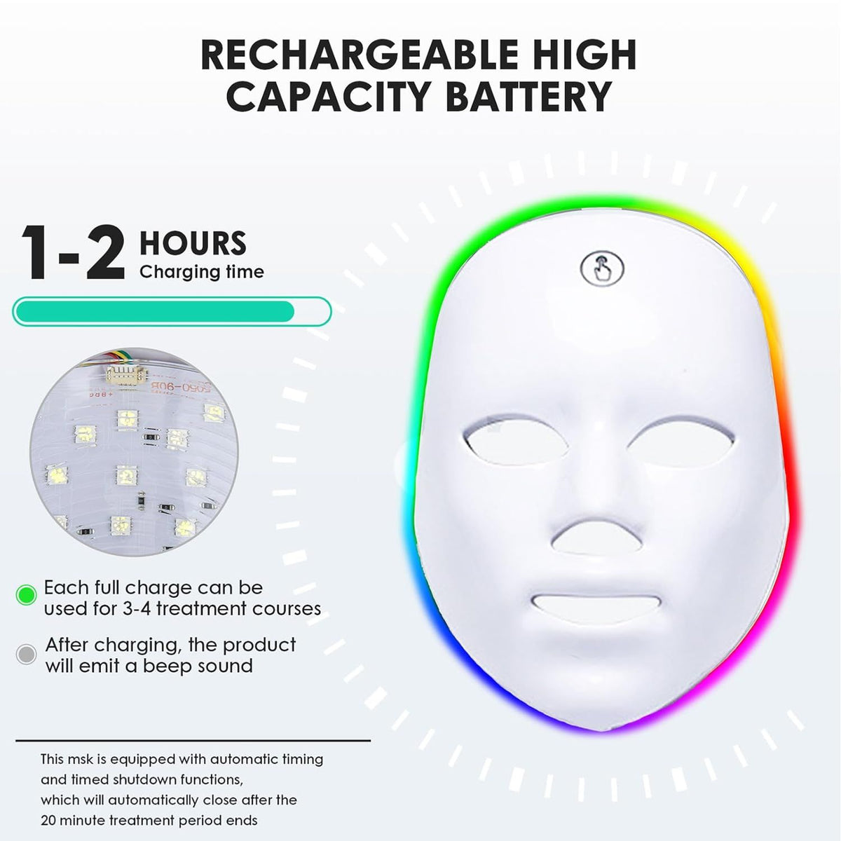Rechargeable LED Facial Mask with Remote Control