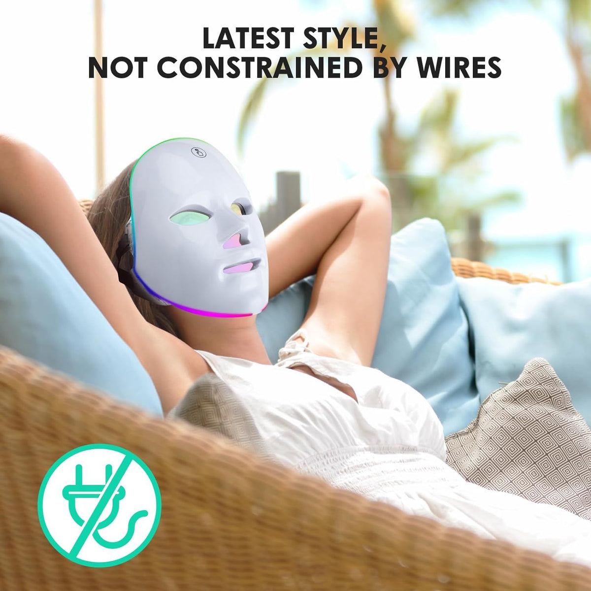 Rechargeable LED Facial Mask with Remote Control