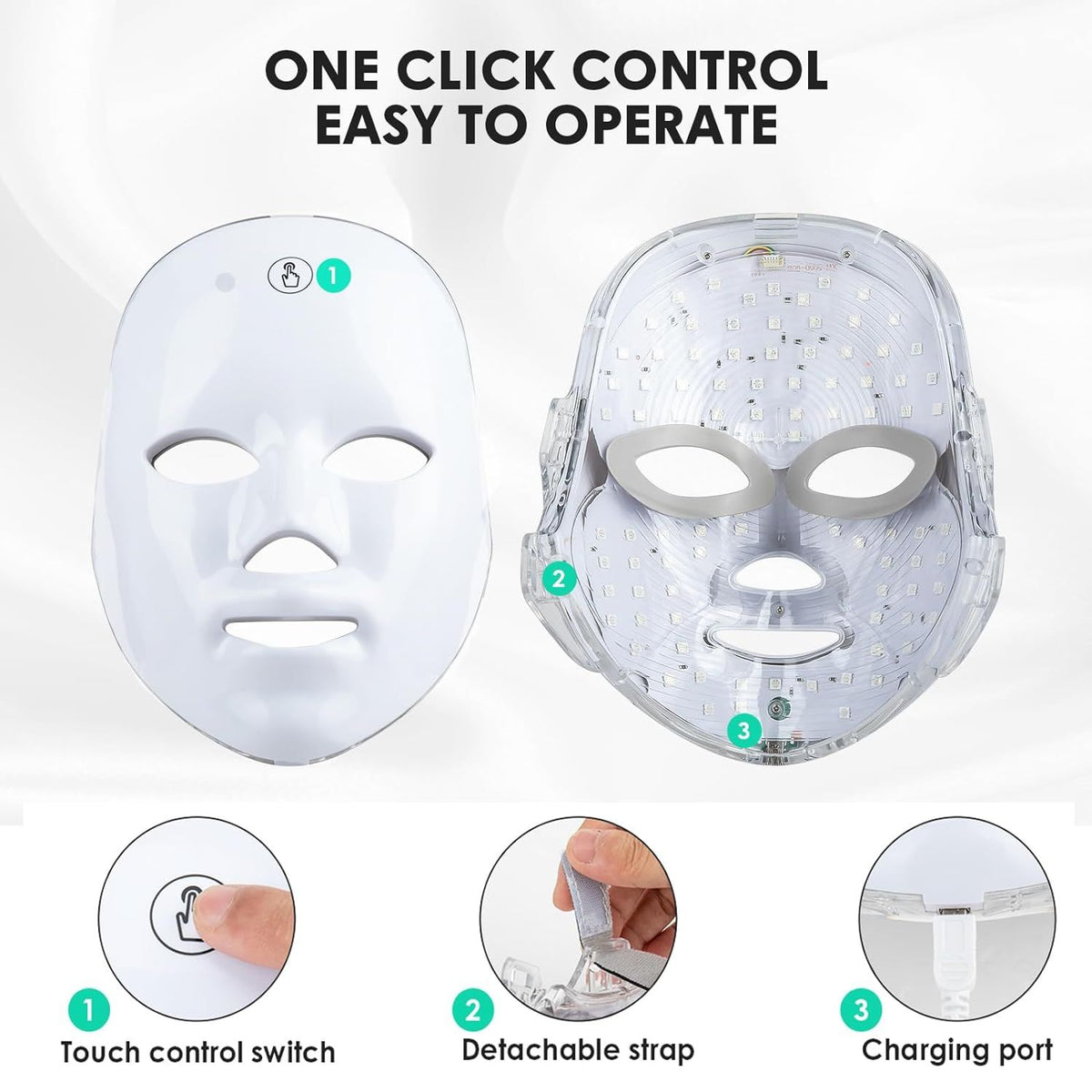 Rechargeable LED Facial Mask with Remote Control