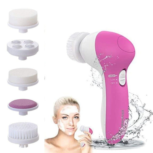 Electric Facial Cleansing Brush Kit – Pink