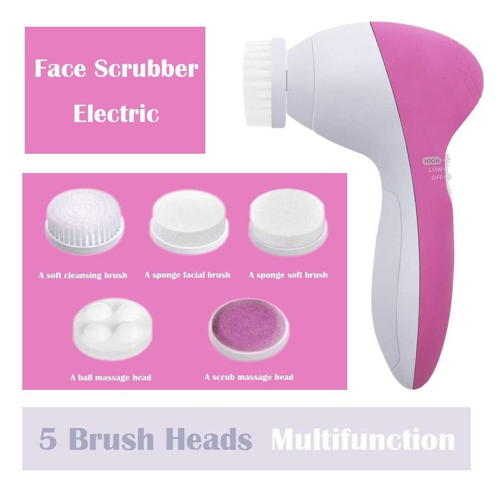 Electric Facial Cleansing Brush Kit – Pink